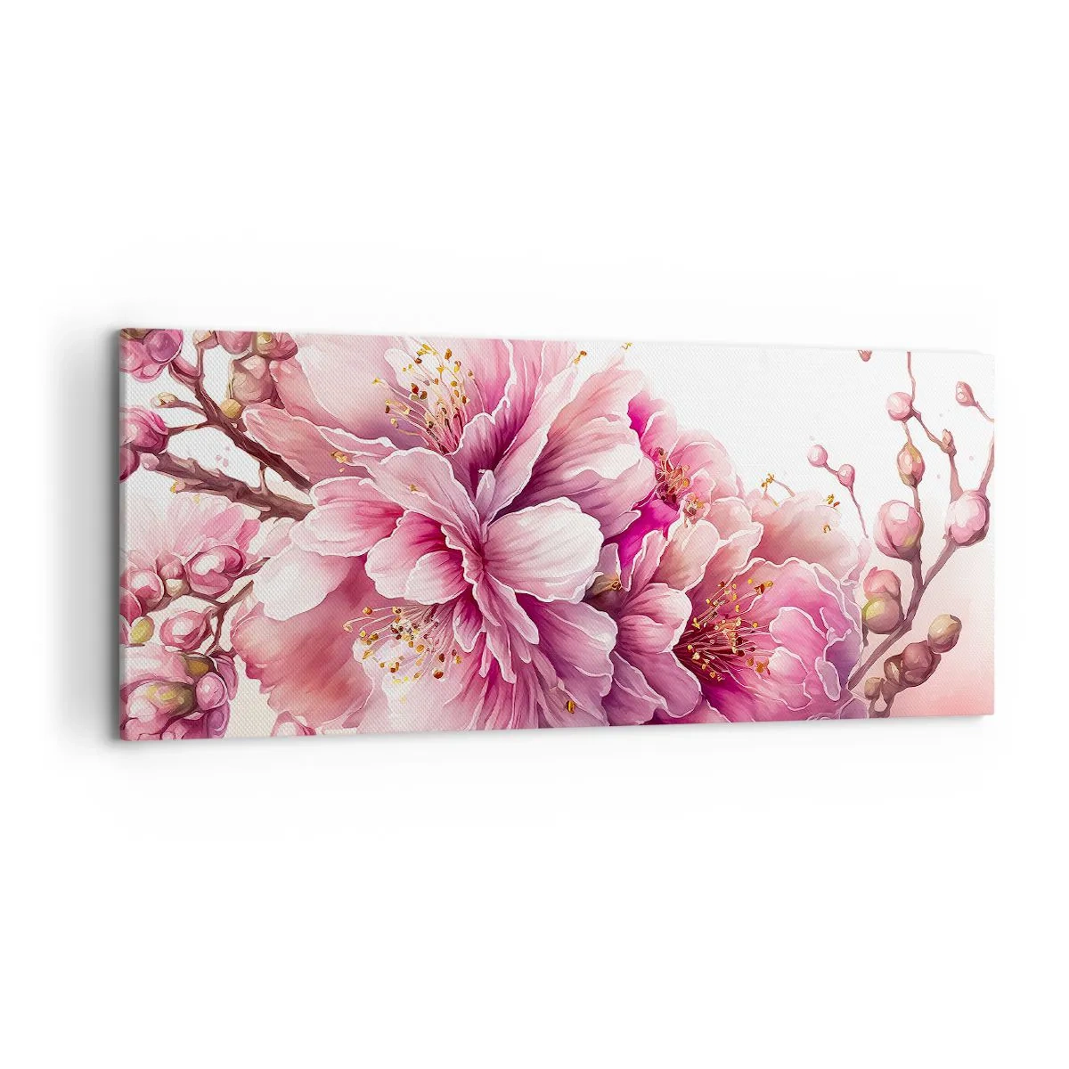 Cuadro sobre lienzo - Impresión de Imagen - Flor de cerezo - 100x40 cm