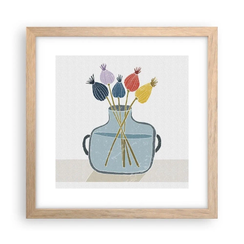 Póster en marco roble claro - Como una semilla de amapola - 30x30 cm
