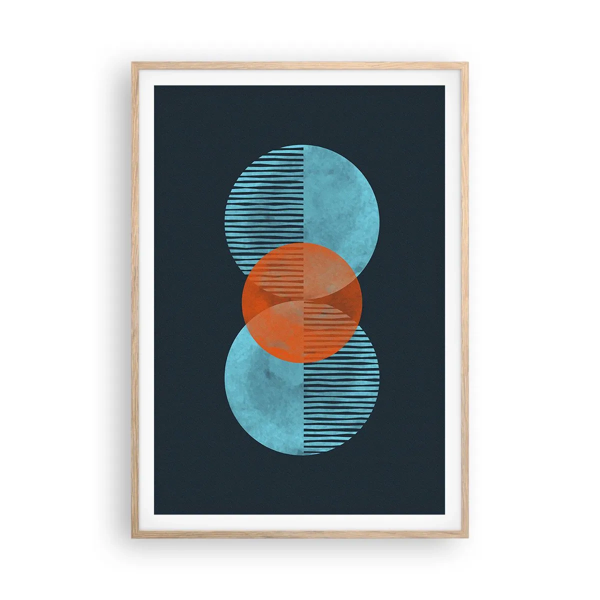 Póster en marco roble claro - Composición simétrica - 70x100 cm