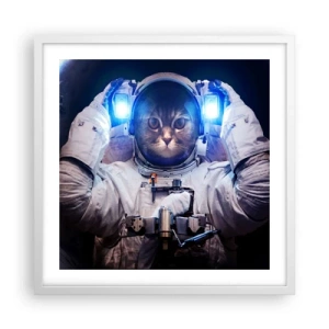 Póster en marco blanco - Houston, tienes un problema. - 50x50 cm