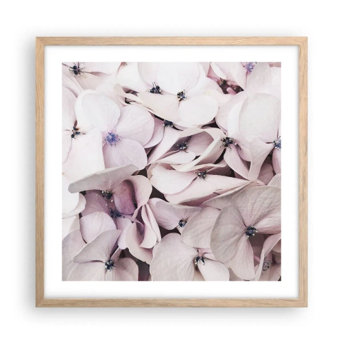 Póster en marco roble claro - En un torrente de flores - 50x50 cm