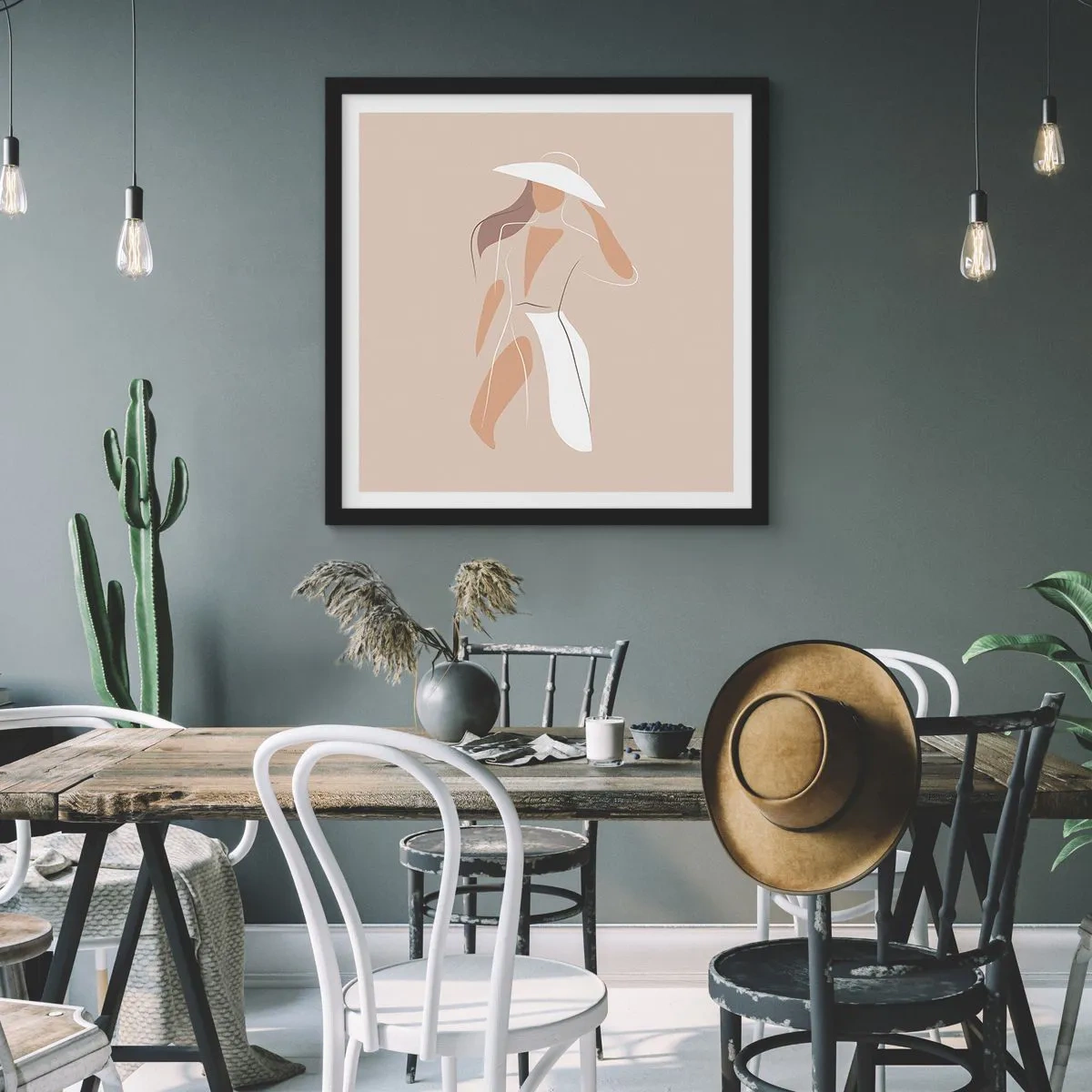 Póster en marco negro - La moda es alegría - 60x60 cm