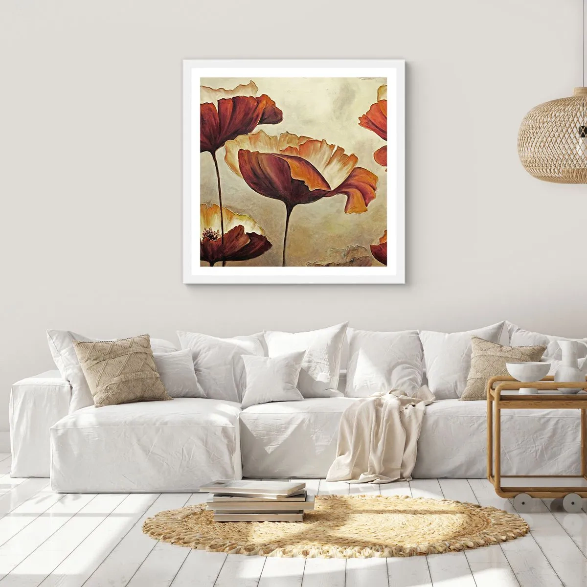 Póster en marco blanco - Prado de prados - 60x60 cm