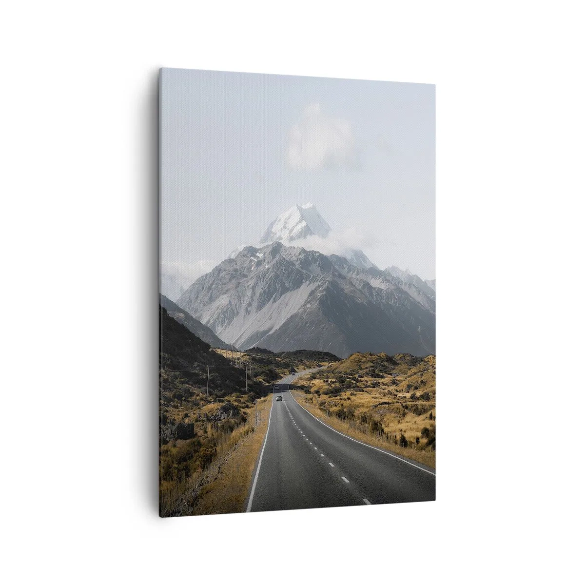 Cuadro sobre lienzo - Impresión de Imagen - Un camino en las montañas rodeado de un paisaje pintoresco. - 70x100cm - El camino al corazón de las montañas - Decoración de pared moderna para salón y dormitorio ARTTOR
