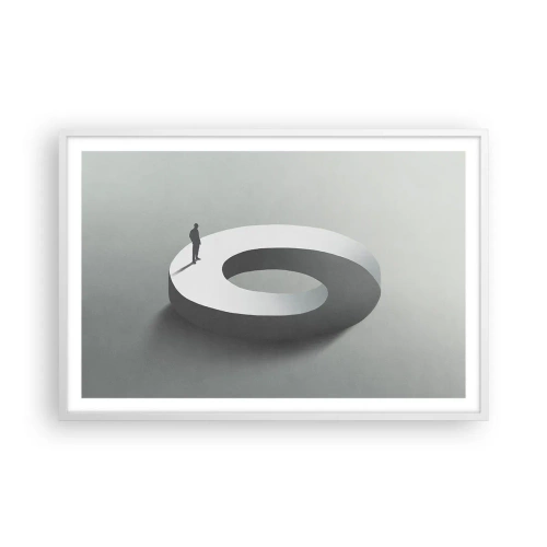 Póster en marco blanco - Ser sabio no es una labor sencilla - 91x61 cm