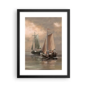 Póster en marco negro - El regreso de los marineros - 30x40 cm