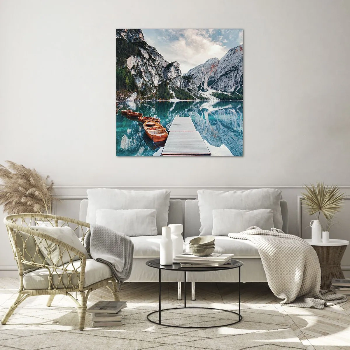 Cuadro sobre vidrio - Impresiones sobre Vidrio - Te mostraremos la fuente de la belleza - 50x50 cm