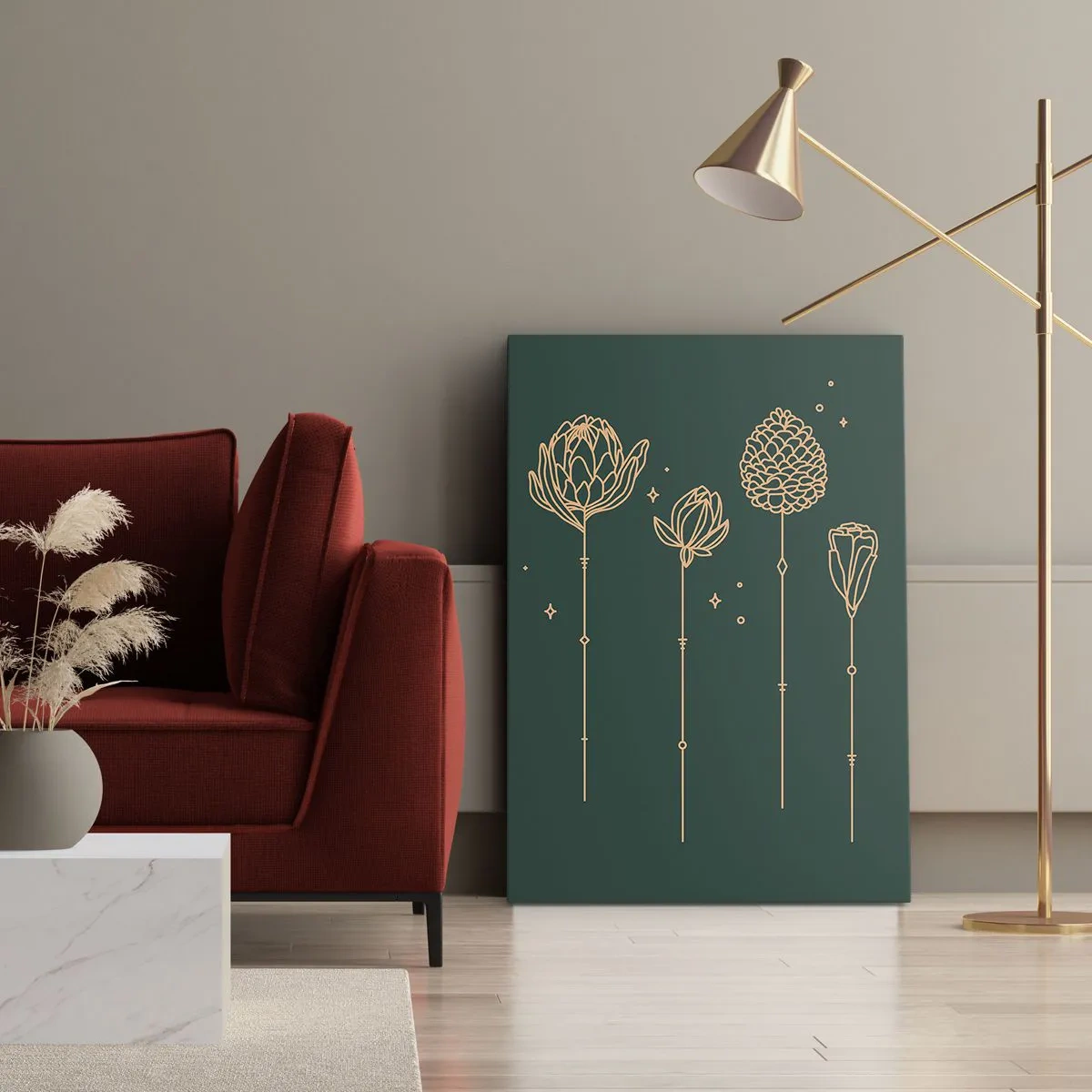 Cuadro sobre lienzo - Impresión de Imagen - La familia vegetal - 55x100 cm