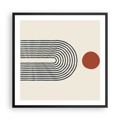 Póster en marco negro - Magnetismo de formas y colores - 60x60 cm