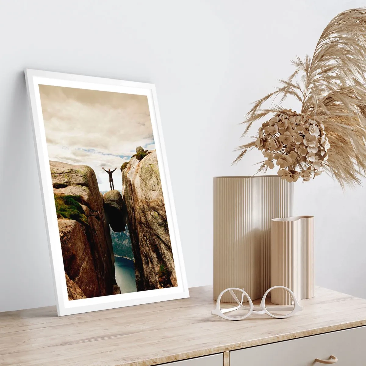 Póster en marco blanco - ¿Cómo estoy? - 50x70 cm