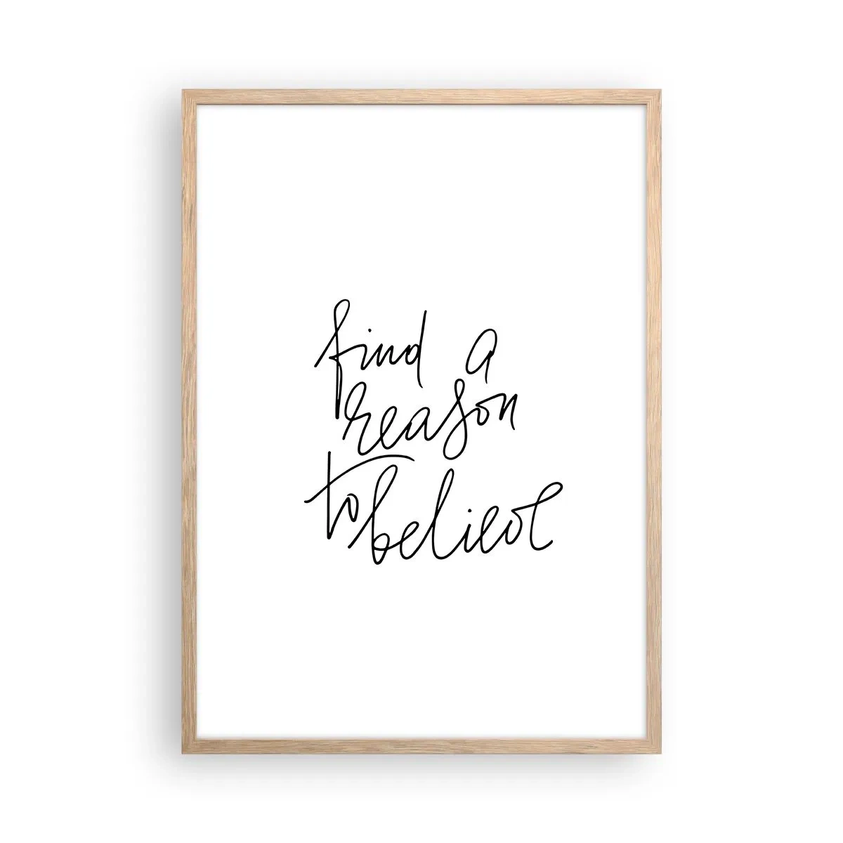 Póster en marco roble claro - Es posible - 50x70 cm