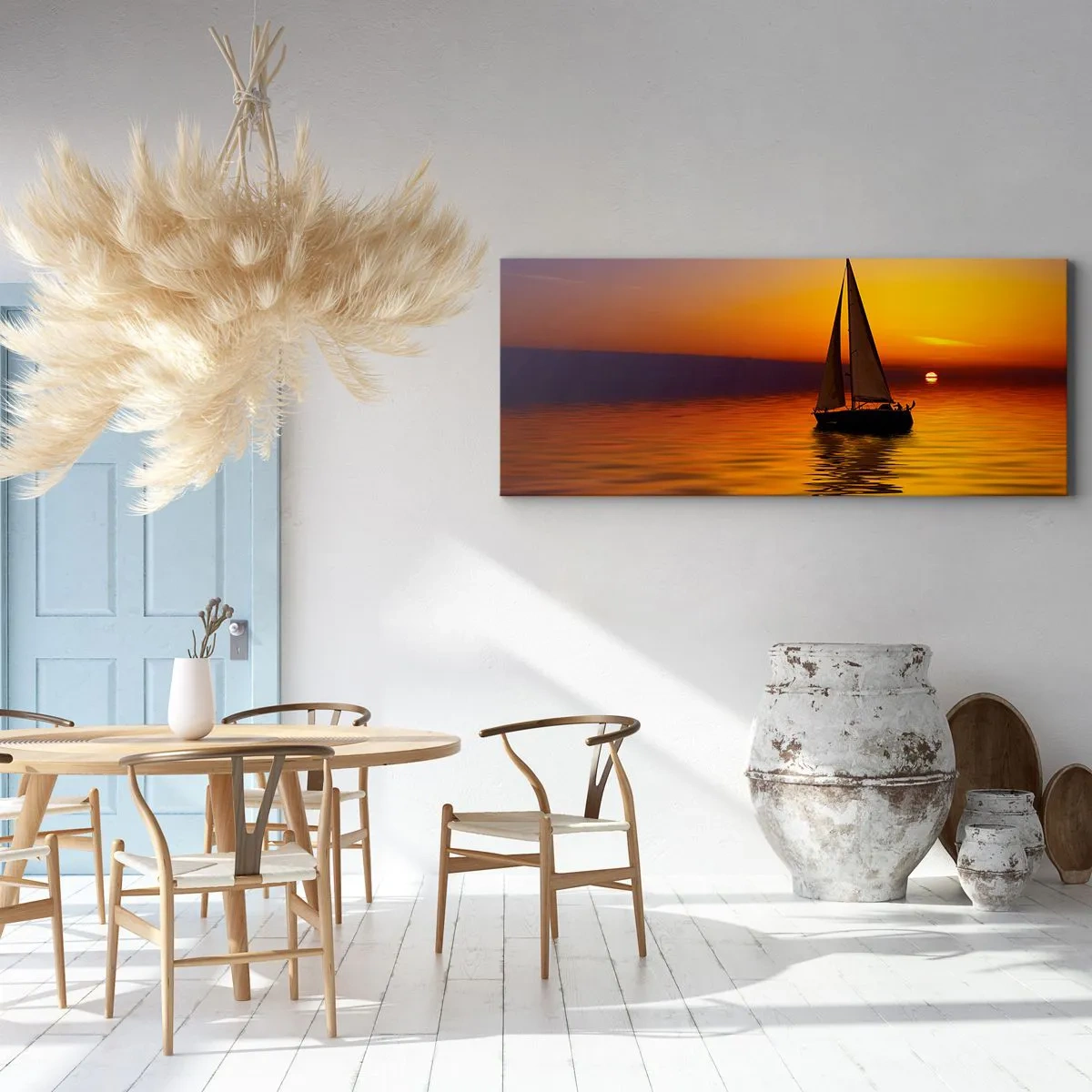 Cuadro sobre lienzo - Impresión de Imagen - Qué tranquilo el anochecer… - 100x40 cm