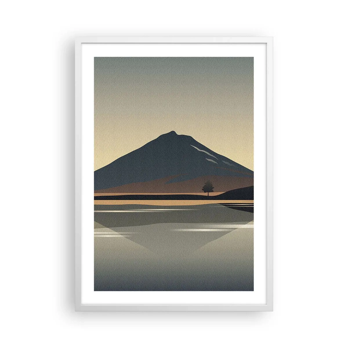 Póster en marco blanco - Reflejo de espejo - 50x70 cm