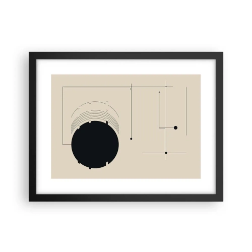 Póster en marco negro - Composición elástica y dinámica - 40x30 cm
