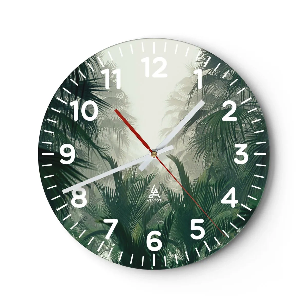 Reloj de pared - Reloj de vidrio - Misterio tropical - 40x40 cm