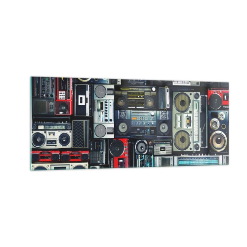 Cuadro sobre vidrio - Impresiones sobre Vidrio - Nostalgia de los 80. - 100x40 cm