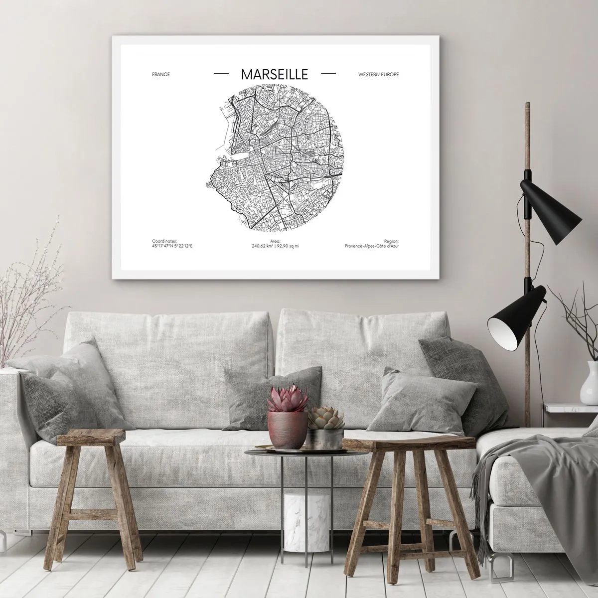 Póster en marco blanco - Anatomía de Marsella - 40x30 cm