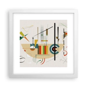 Póster en marco blanco - Y el mundo ríe - 30x30 cm