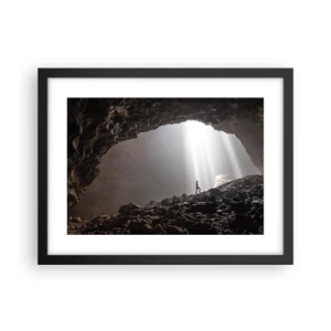 Póster en marco negro - Gruta luminosa - 40x30 cm