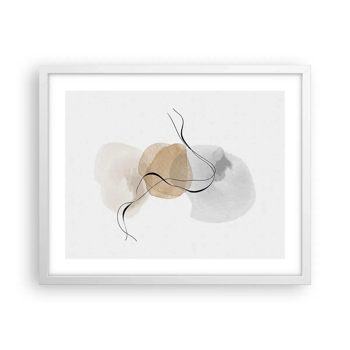 Póster en marco blanco - Pompas de aire - 50x40 cm