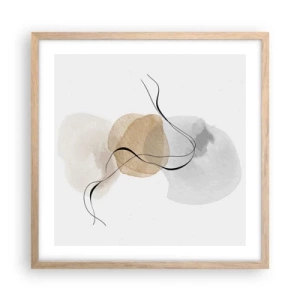 Póster en marco roble claro - Pompas de aire - 50x50 cm