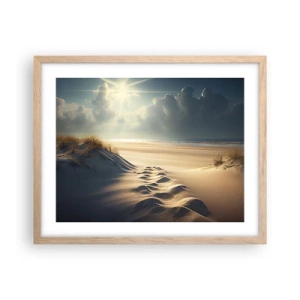Póster en marco roble claro - Paisaje tranquilizador - 50x40 cm