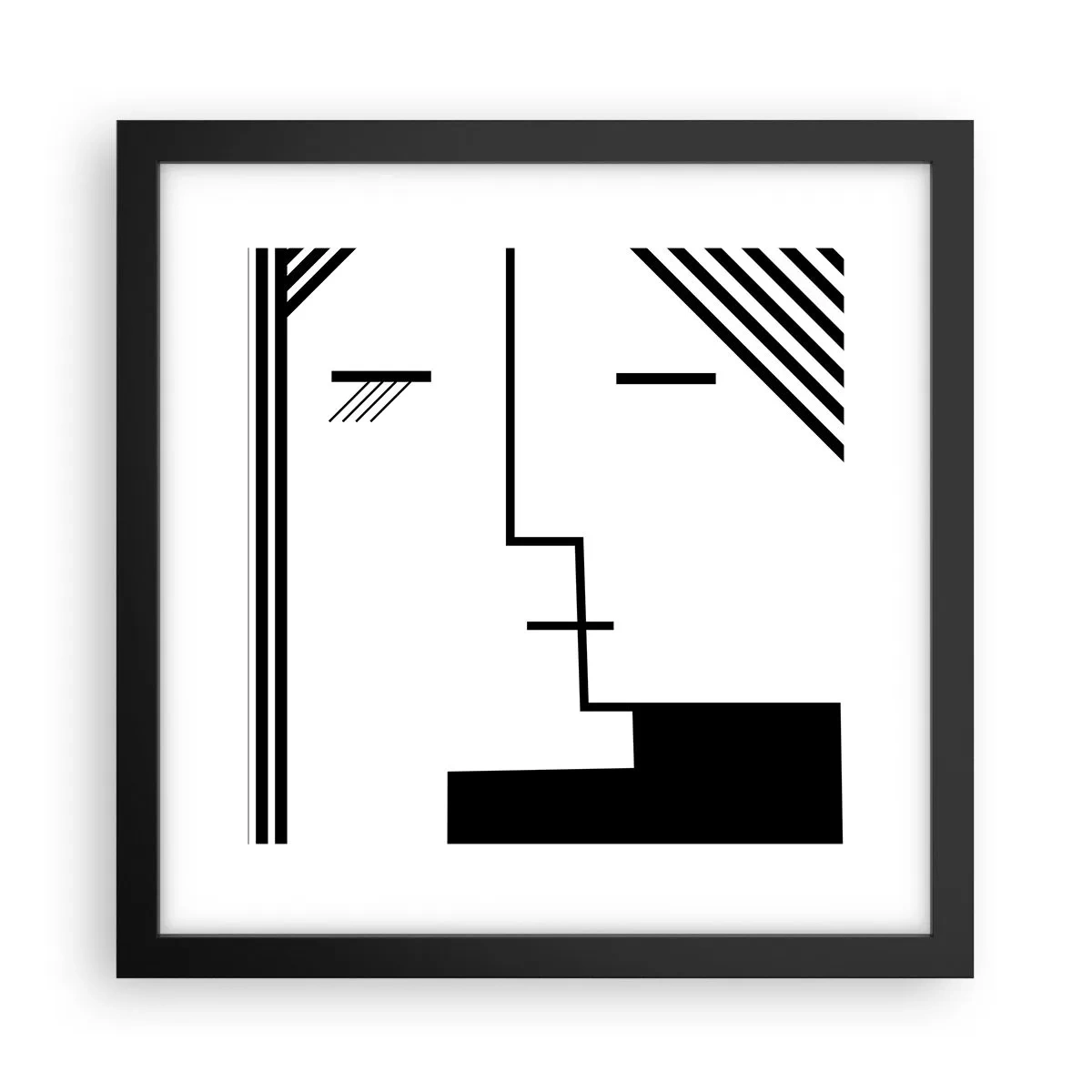 Póster en marco negro - Solo un beso - 30x30 cm