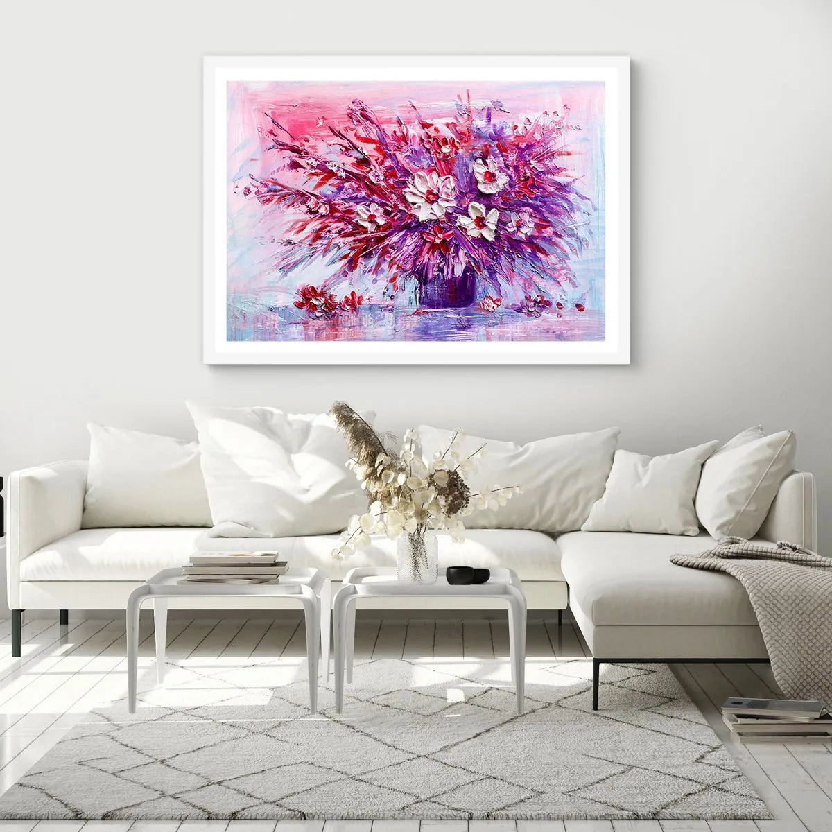 Póster en marco blanco - Inocencia y pasión - 100x70 cm