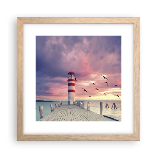 Póster en marco roble claro - Hora de ir al puerto - 30x30 cm