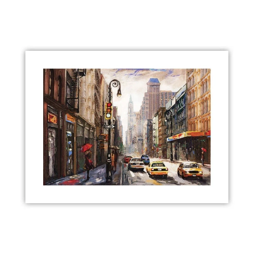 Póster - Nueva York - también colorida bajo la lluvia - 40x30 cm