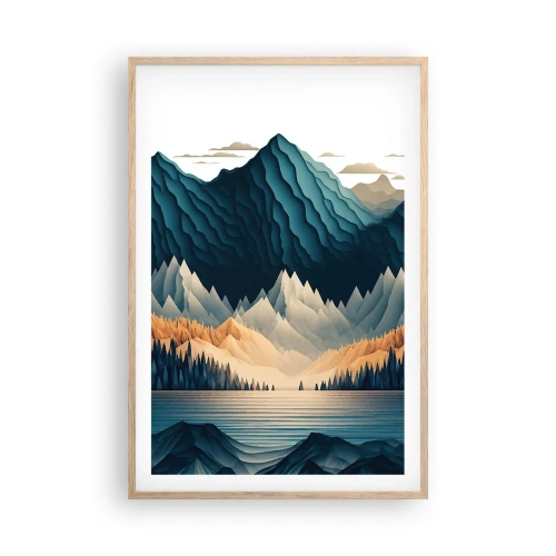 Póster en marco roble claro - Paisaje perfecto de montañas - 61x91 cm