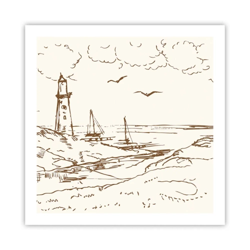 Póster - Un esbozo de un recuerdo de verano - 60x60 cm