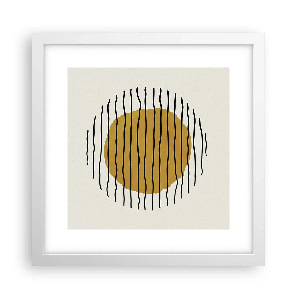 Póster en marco blanco - Abstracción cálida - 30x30 cm