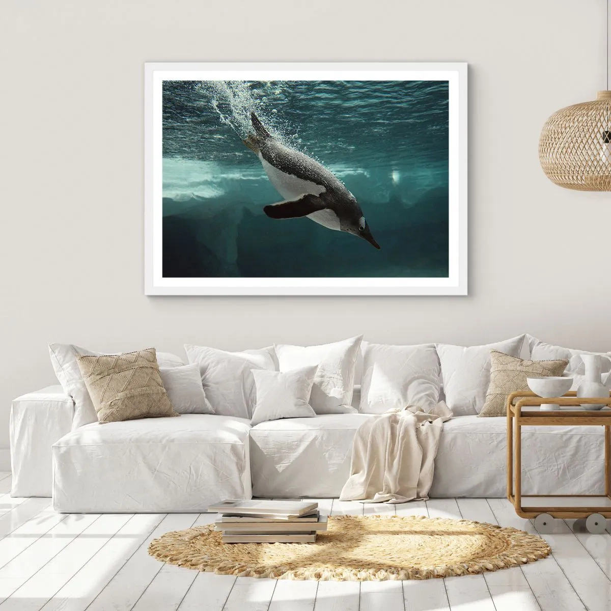 Póster en marco blanco - Bienvenido a mi mundo - 70x50 cm