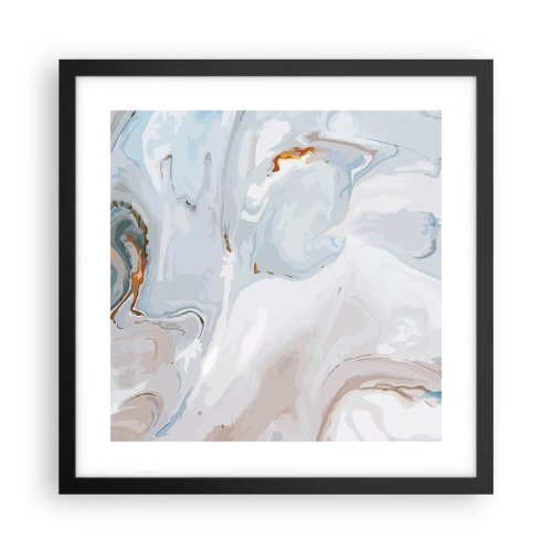 Póster en marco negro - Blanco fusión - 40x40 cm