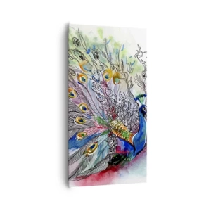 Cuadro sobre lienzo - Impresión de Imagen - Con orgullo contra el gris  - 65x120 cm