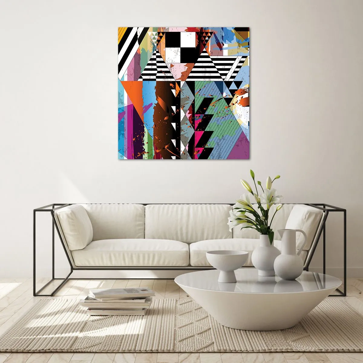Cuadro sobre vidrio - Impresiones sobre Vidrio - Geométrico y orgánico - 70x70 cm