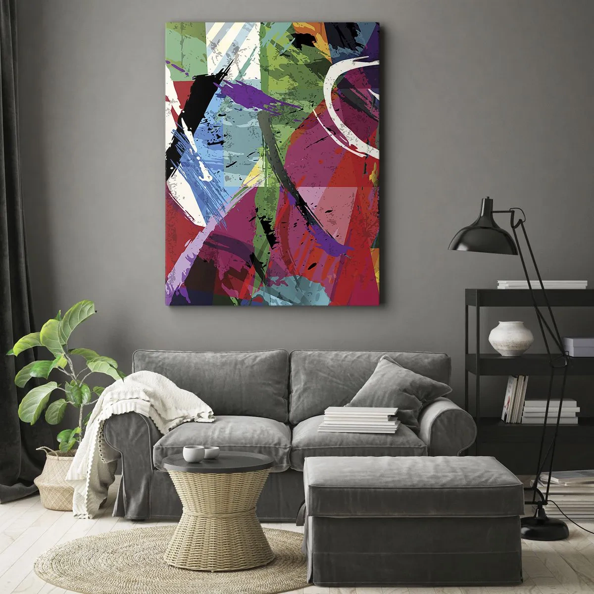 Cuadro sobre lienzo - Impresión de Imagen - Rápido, animado y con efecto - 65x120 cm