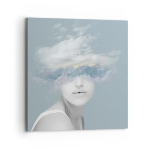 Cuadro sobre lienzo - Impresión de Imagen - Con la cabeza en las nubes - 70x70 cm