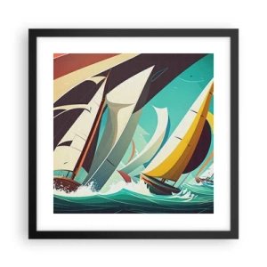 Póster en marco negro - Afrontar los elementos - 40x40 cm