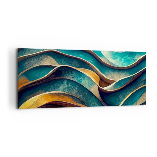 Cuadro sobre lienzo - Impresión de Imagen - Meandros de azul - 100x40 cm