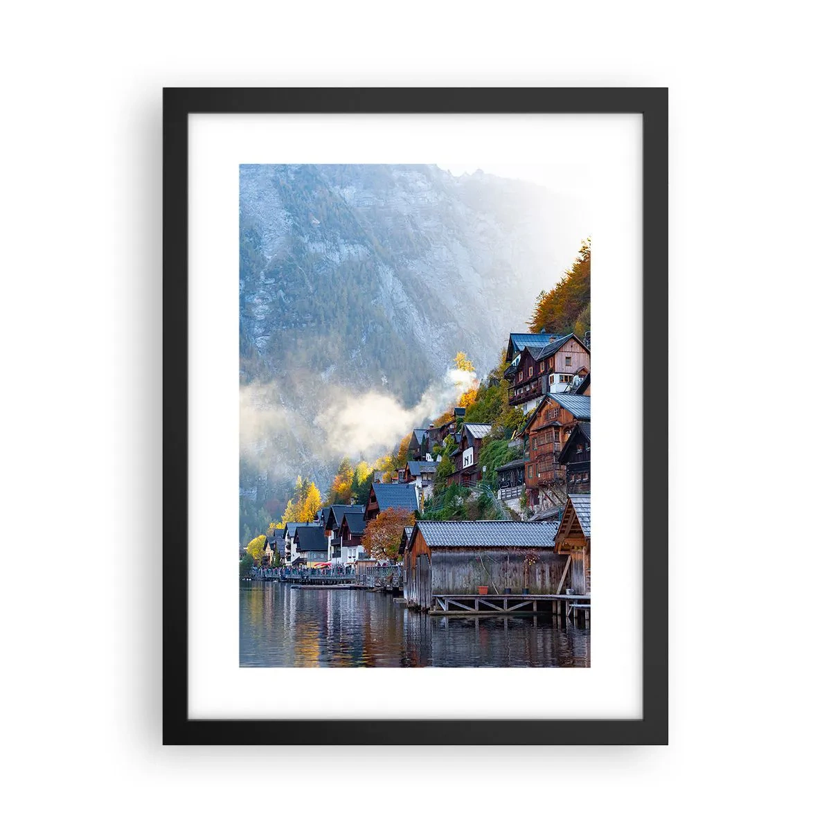 Póster en marco negro - Ambiente alpino - 30x40 cm