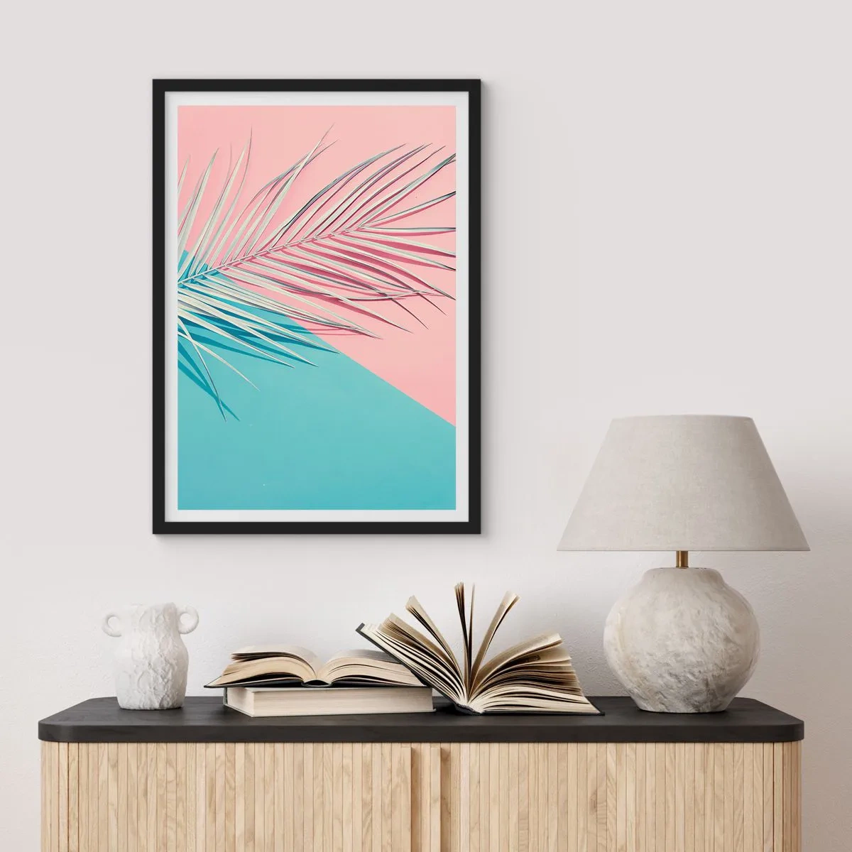 Póster en marco negro - Impresión tropical - 30x40 cm