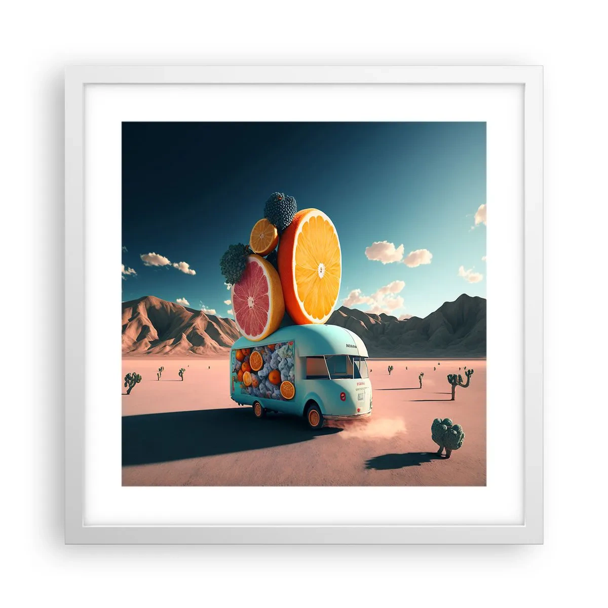 Póster en marco blanco - Un sabor a vacaciones - 40x40 cm