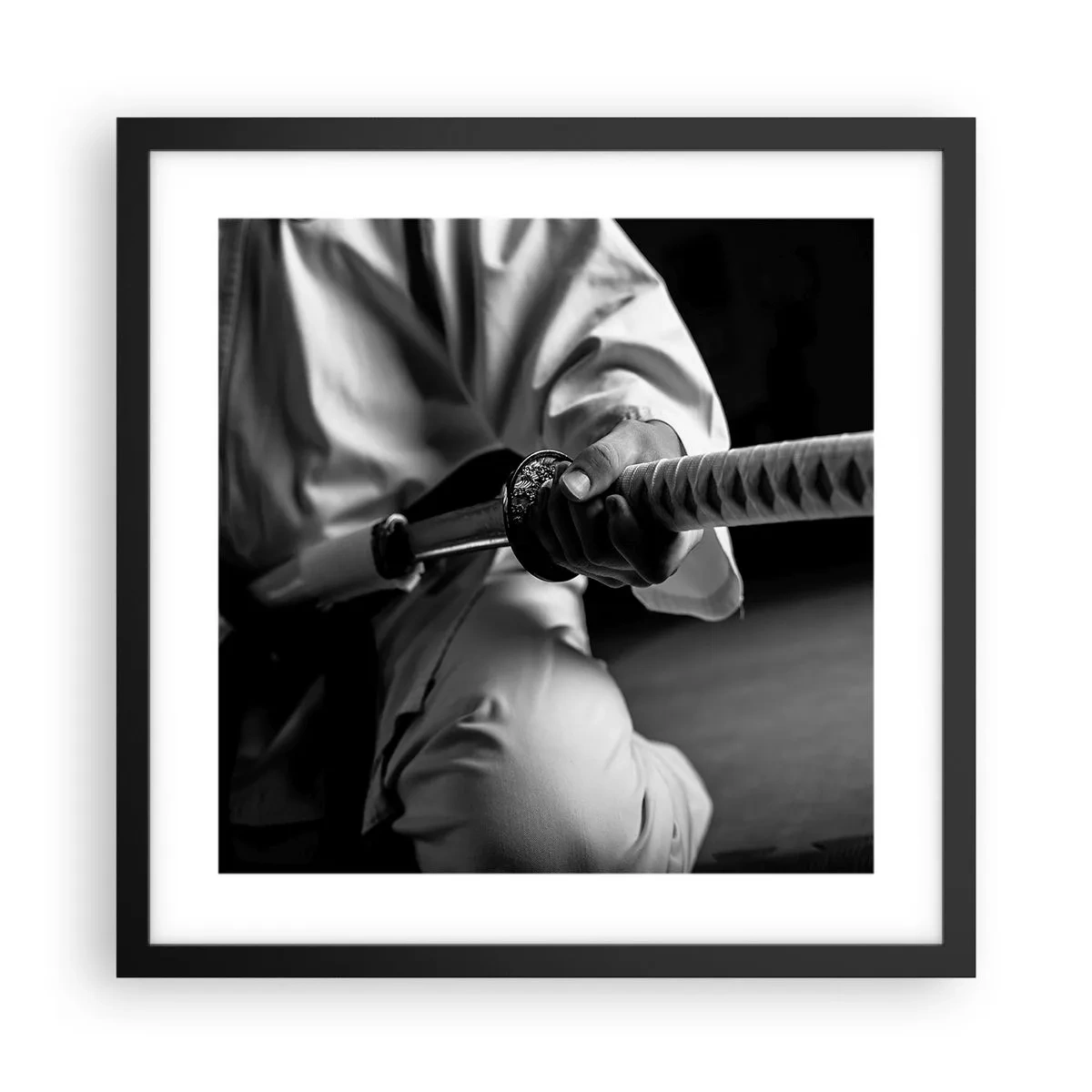 Póster en marco negro - Alma de guerrero - 40x40 cm