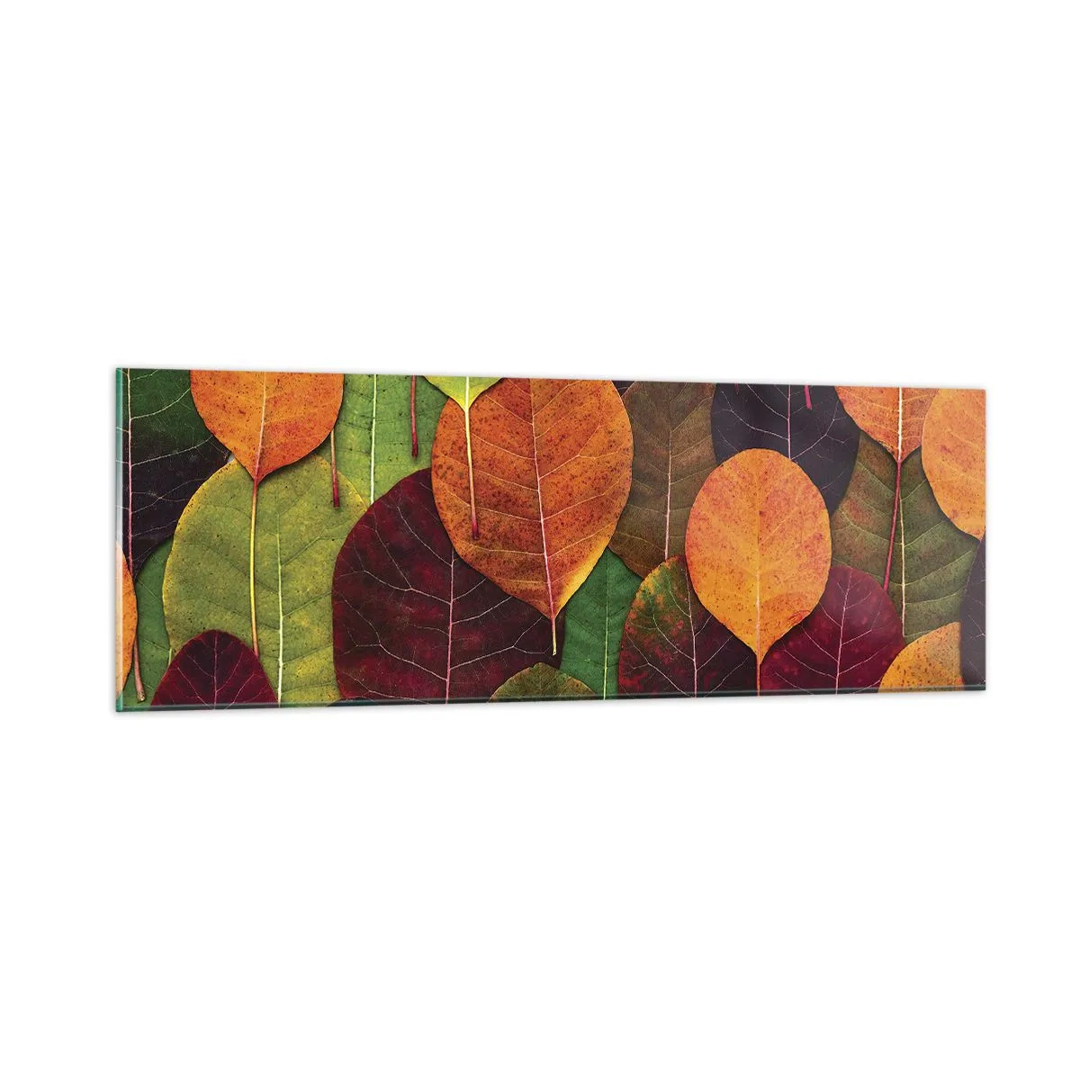 Cuadro sobre vidrio - Impresiones sobre Vidrio - Mosaico de otoño - 90x30 cm