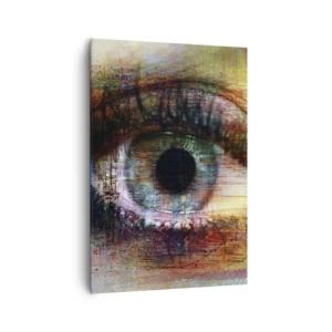 Cuadro sobre lienzo - Impresión de Imagen - Ojo artístico en abstracción multicolor - 70x100cm - Puedes mirar en el alma - Decoración de pared moderna para salón y dormitorio ARTTOR