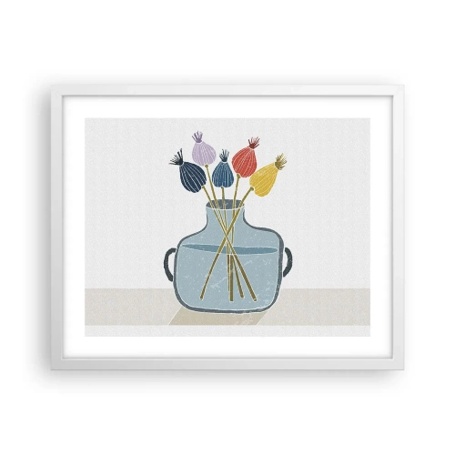 Póster en marco blanco - Como una semilla de amapola - 50x40 cm