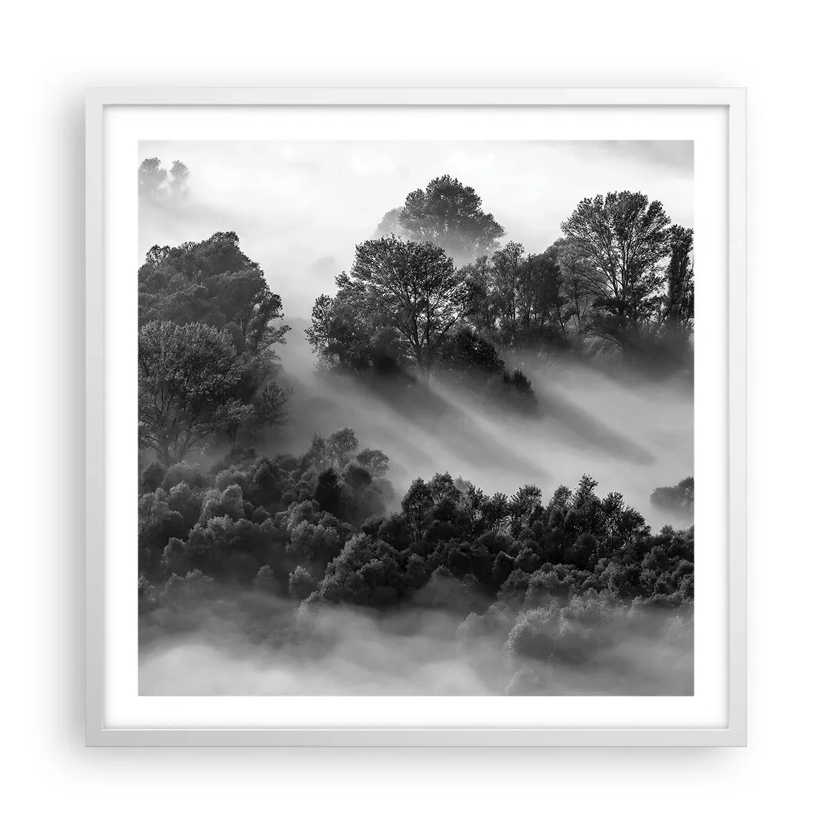 Póster en marco blanco - Levantarse del sueño - 60x60 cm