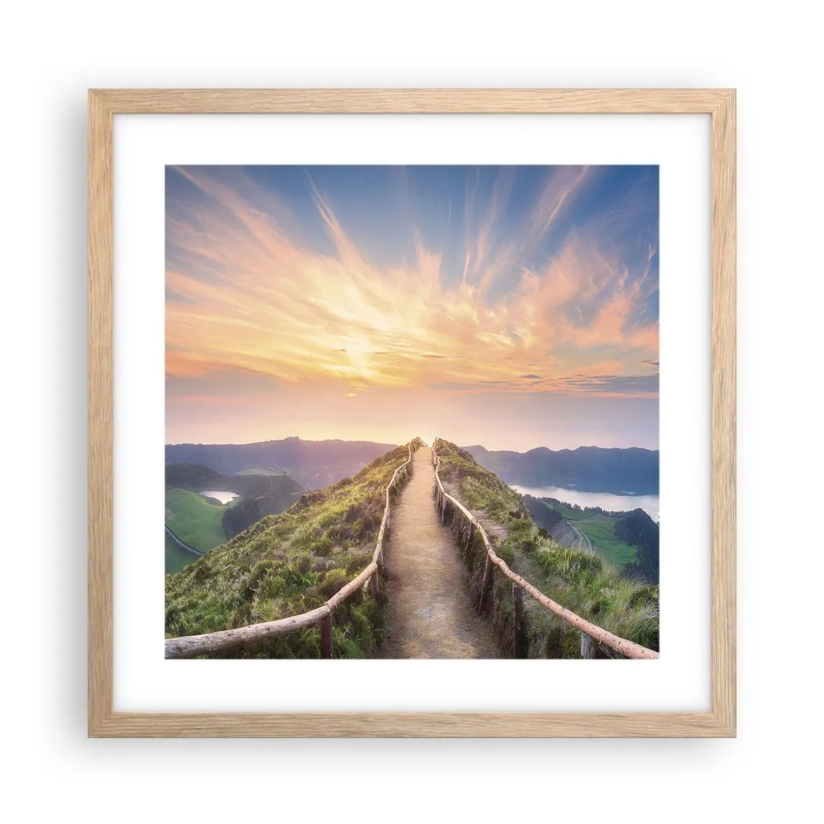 Póster en marco roble claro - Cerca del cielo - 40x40 cm